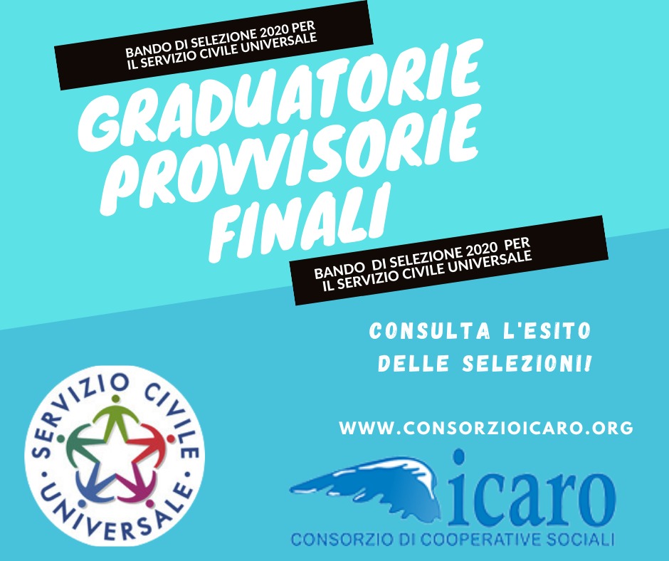 PUBBLICAZIONE GRADUATORIE PROVVISORIRE SCU BANDO 2020